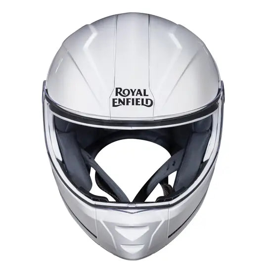 ROYAL ENFIELD MODULAR ADROIT HELMET WITH CLEAR VISOR - GLOSS WHITE