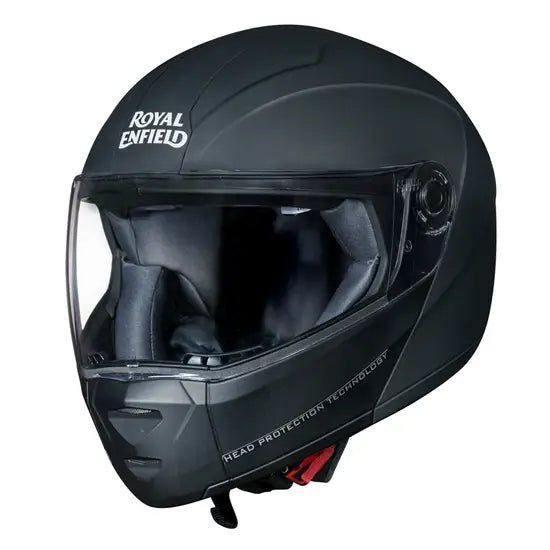 ROYAL ENFIELD MODULAR ADROIT HELMET WITH CLEAR VISOR - MATT BLACK