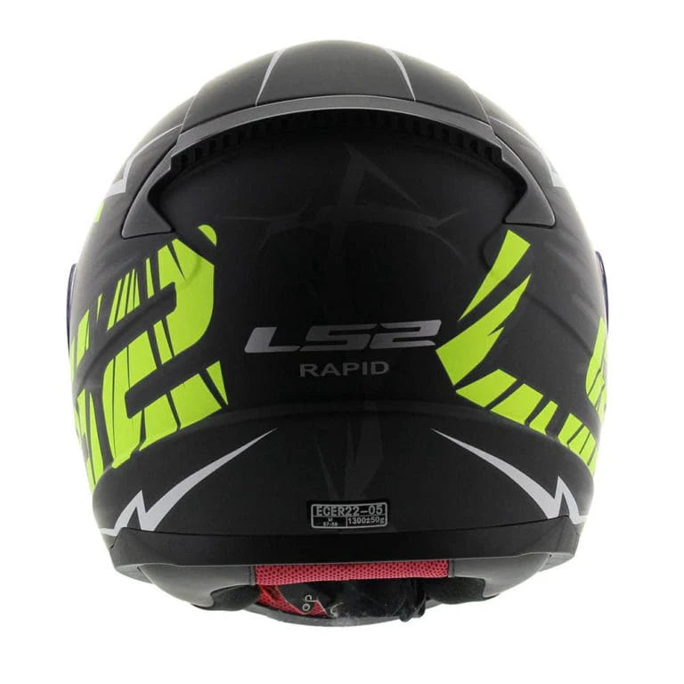 LS2 FF353 RAPID CROMO HELMET - GLOSS BLACK H-V YELLOW