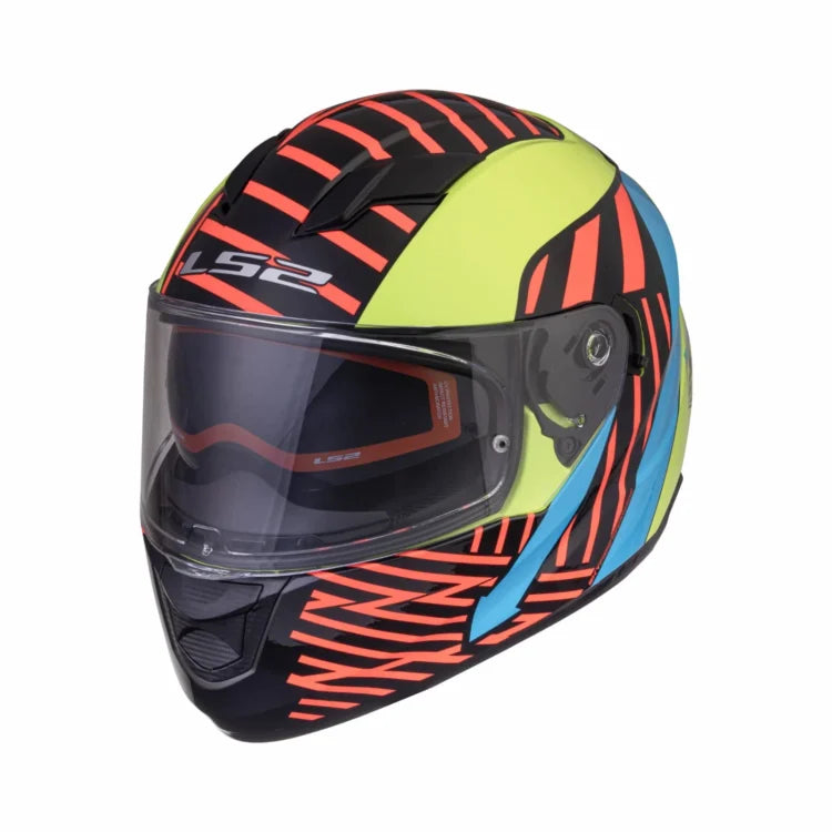 LS2 FF320 STREAM EVO DARKNESS HI-VIS YELLOW BLUE