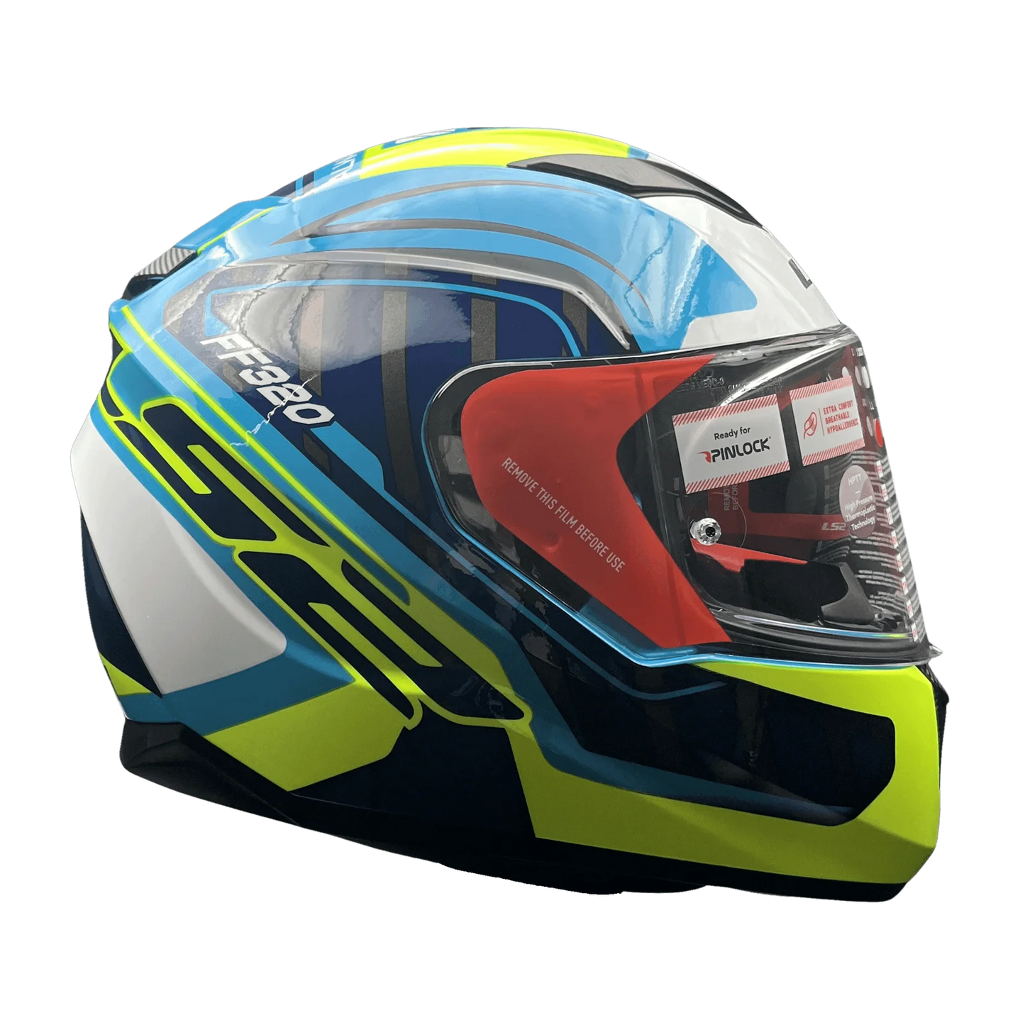 LS2 FF320 STREAM EVO LETAILS BLUE HI VIZ YELLOW (D-RING)