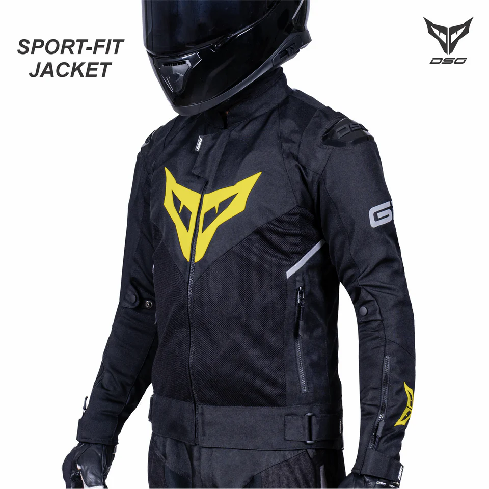 DSG GPX RIDING JACKET - BLACK YELLOW FLUO