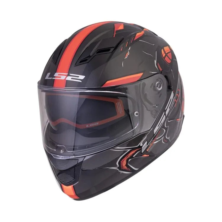LS2 FF320 STREAM EVO ZUKO BLACK HI-VIZ ORANGE