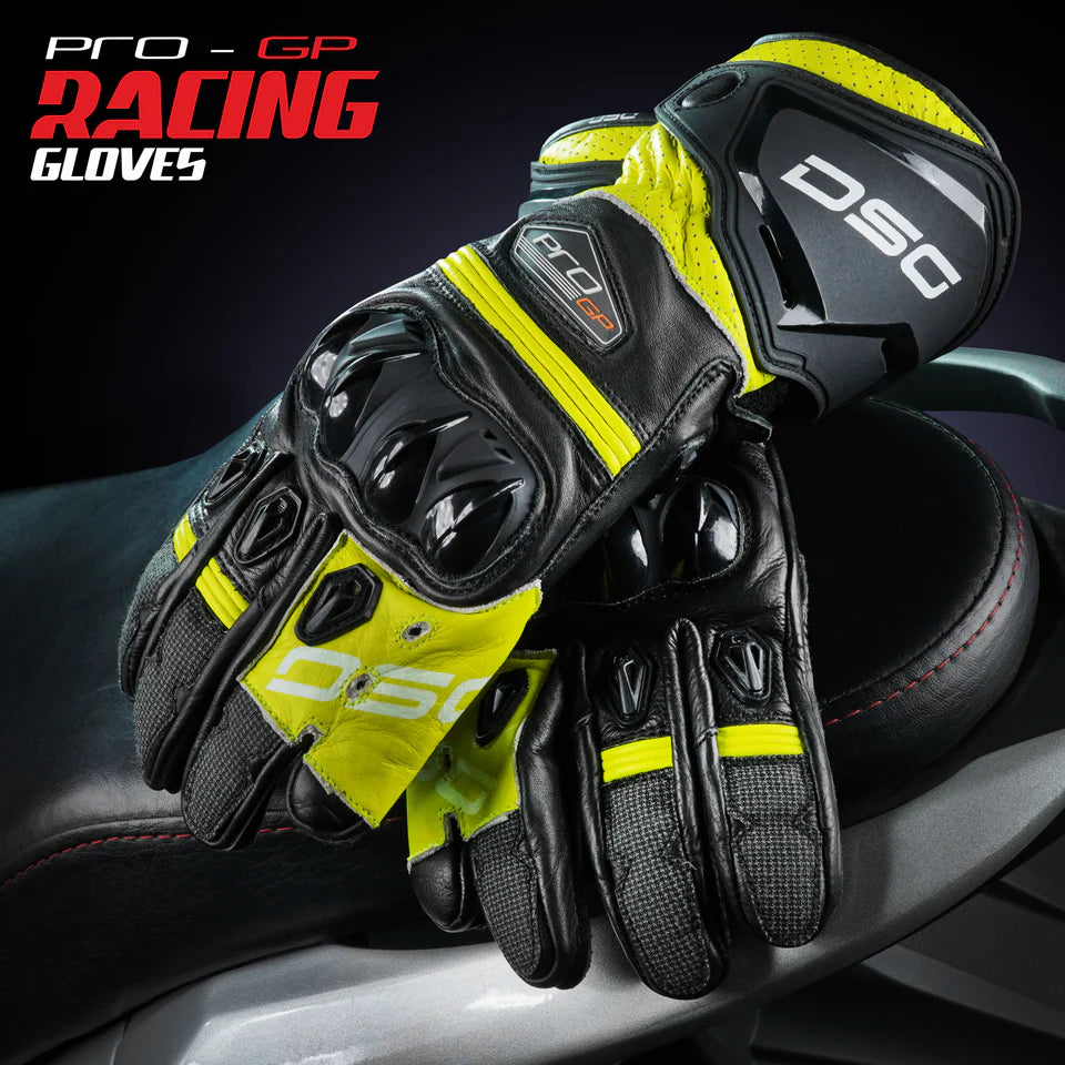 DSG PRO GP RIDING GLOVE BLACK YELLOW FLUO