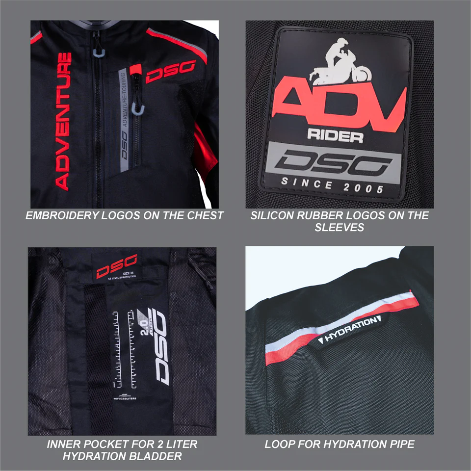 DSG ADV RIDING JACKET - BLACK RED