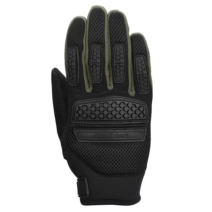 ROYAL ENFIELD URBAN HUSTLER ROVER V3 RIDING GLOVES - OLIVE & BLACK