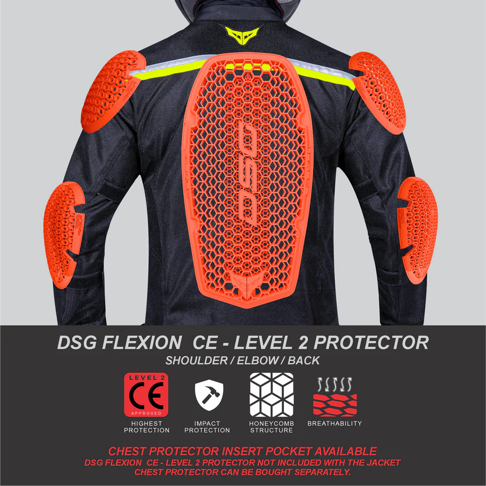 DSG ROADSTER RIDING JACKET - BLACK YELLOW FLUO