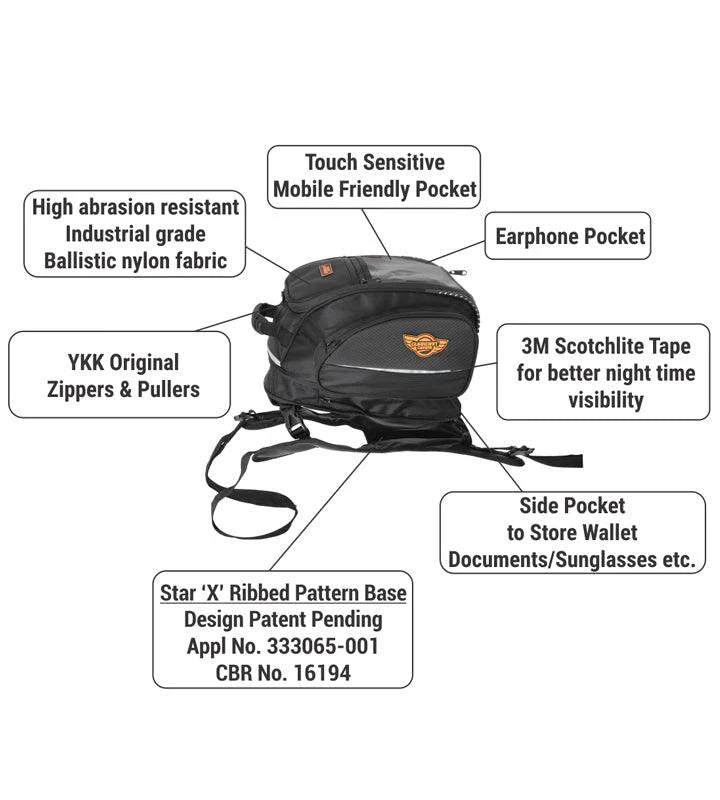 SHARK UNIVERSAL (NON-MAGNETIC) 28L TANK BAG WITH RAIN COVER