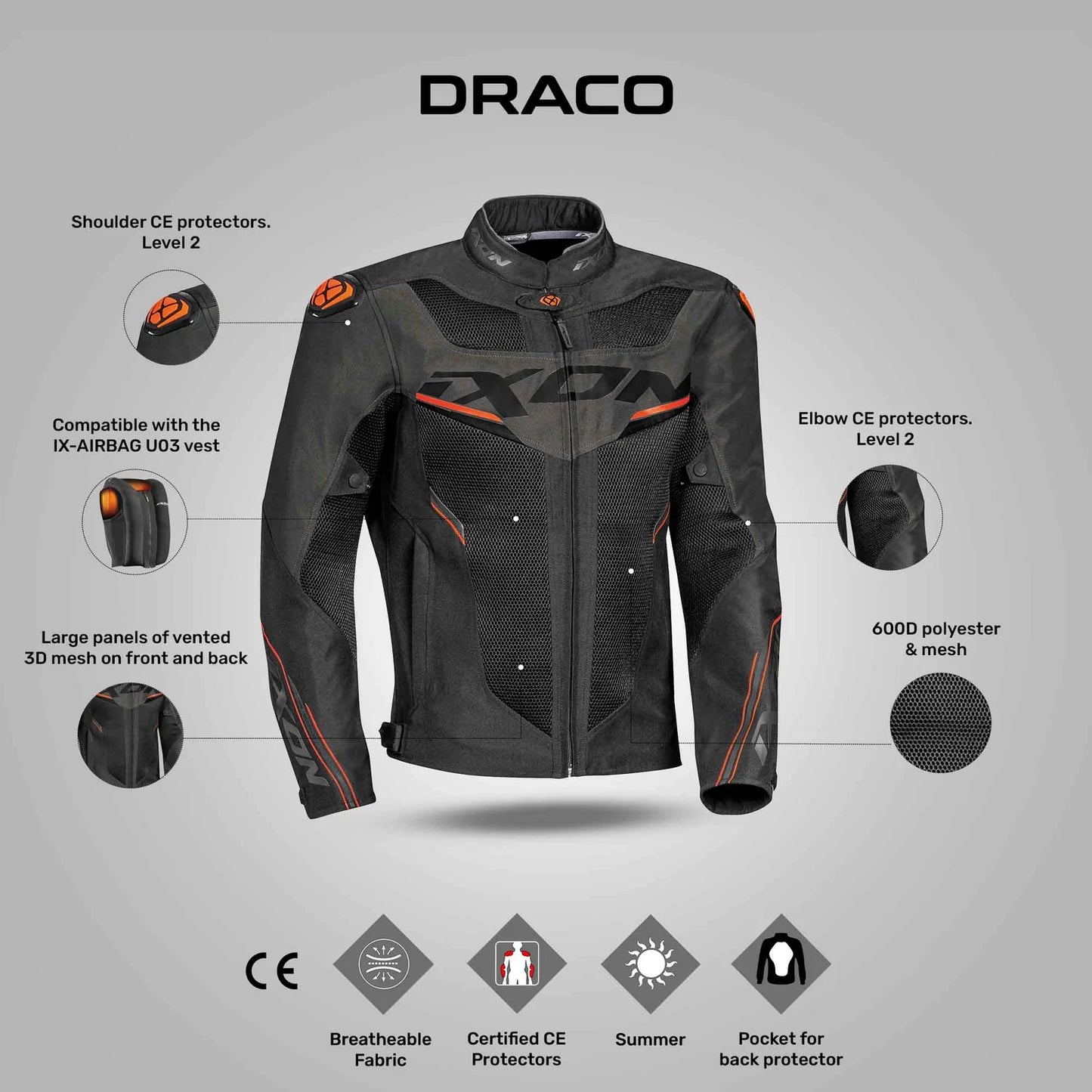 IXON DRACO JACKET - ORANGE