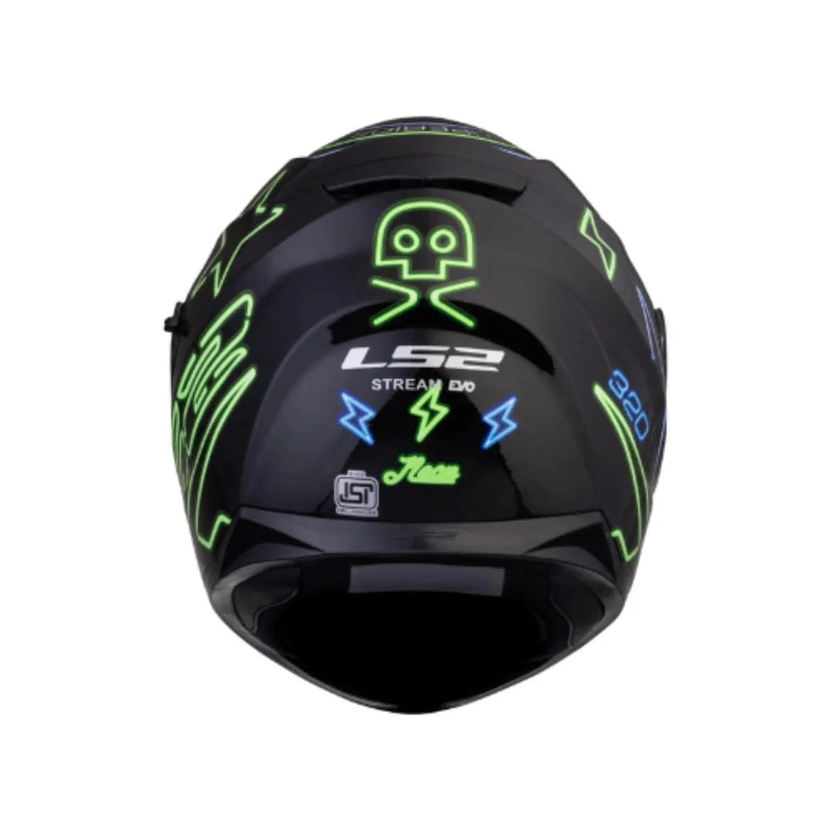 LS2 FF320 STREAM EVO NEON BLACK FLUO GREEN BLUE WITH PINLOCK