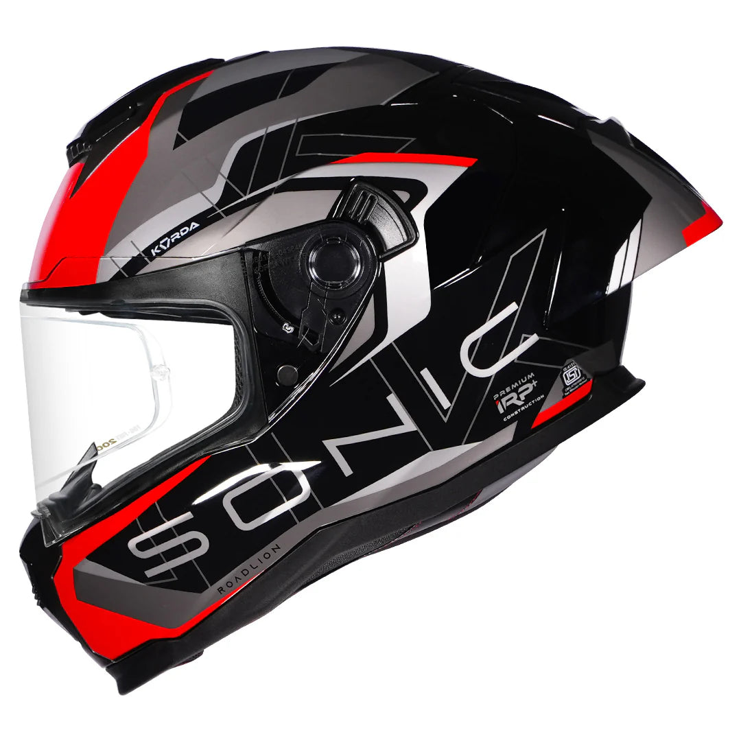 KORDA SONIC GP ROADLION HELMET - BLACK RED