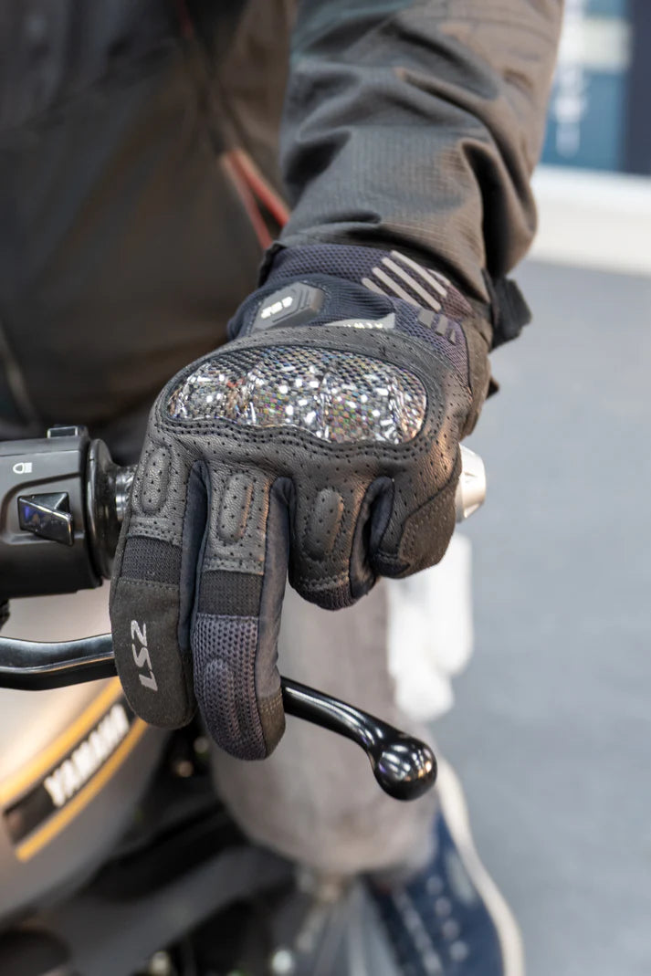 LS2 ATOM GLOVES - BLACK