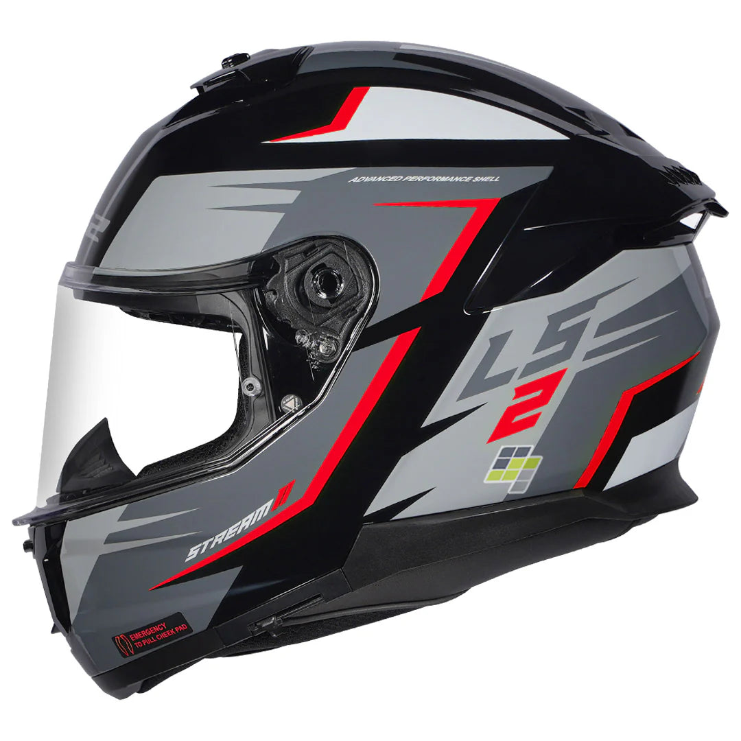 LS2 FF320 STREAM METEOR HELMET - BLACK RED