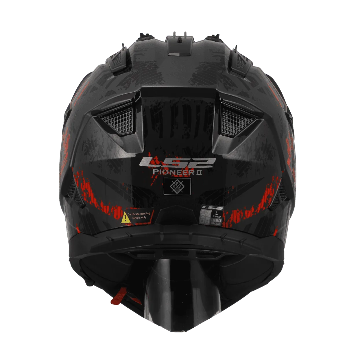 LS2 MX436 PIONEER II HELMET - CRAZY GLOSS BLACK RED