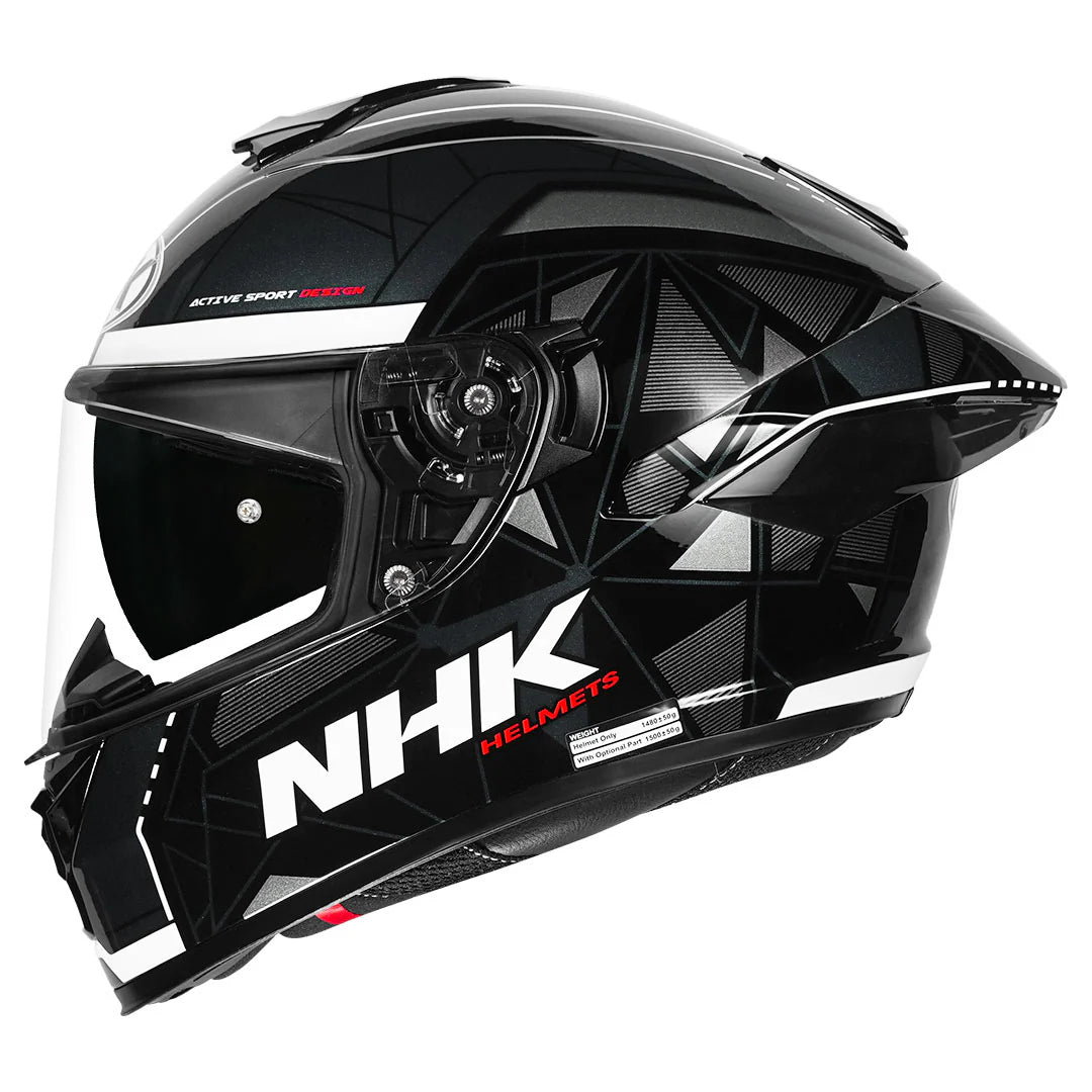 NHK K5R TRIANGLE BLACK SILVER HELMET