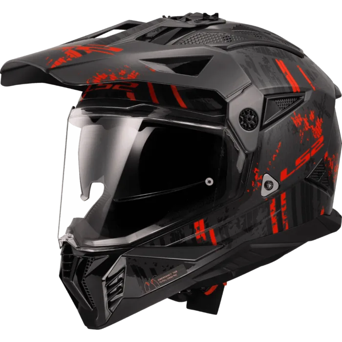 LS2 MX436 PIONEER II HELMET - CRAZY GLOSS BLACK RED