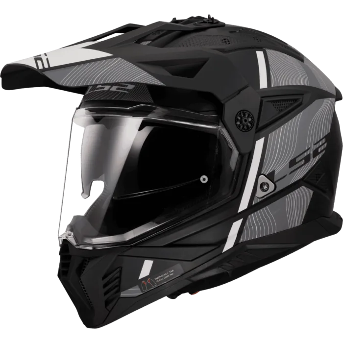 LS2 MX436 PIONEER II HELMET - HILL MATT BLACK WHITE