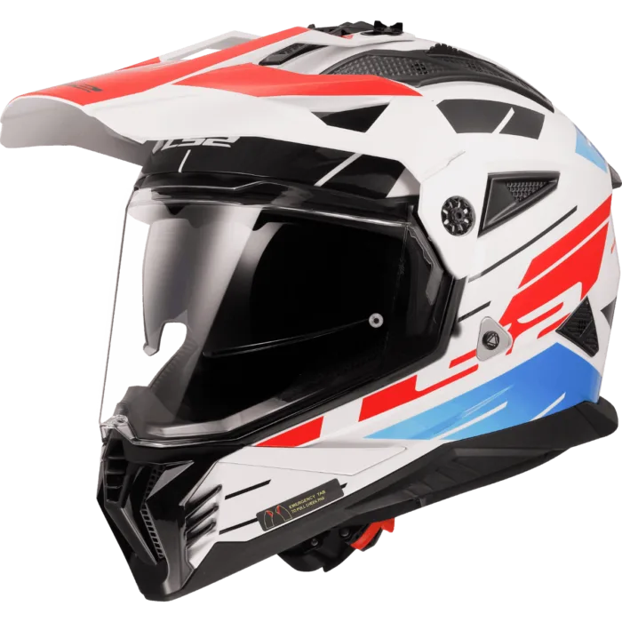 LS2 MX436 PIONEER II HELMET - NAMIB WHITE BLUE RED