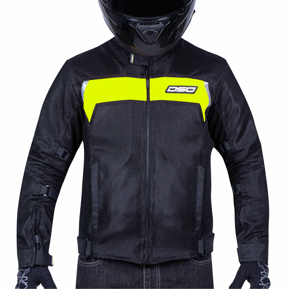 DSG ROADSTER RIDING JACKET - BLACK YELLOW FLUO
