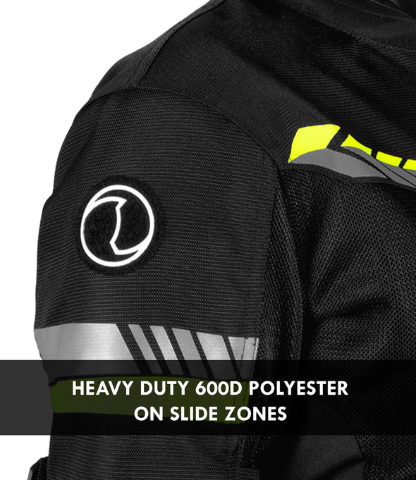RYNOX AIR GT 4 WOMEN'S JACKET - BLACK HI-VIZ GREEN