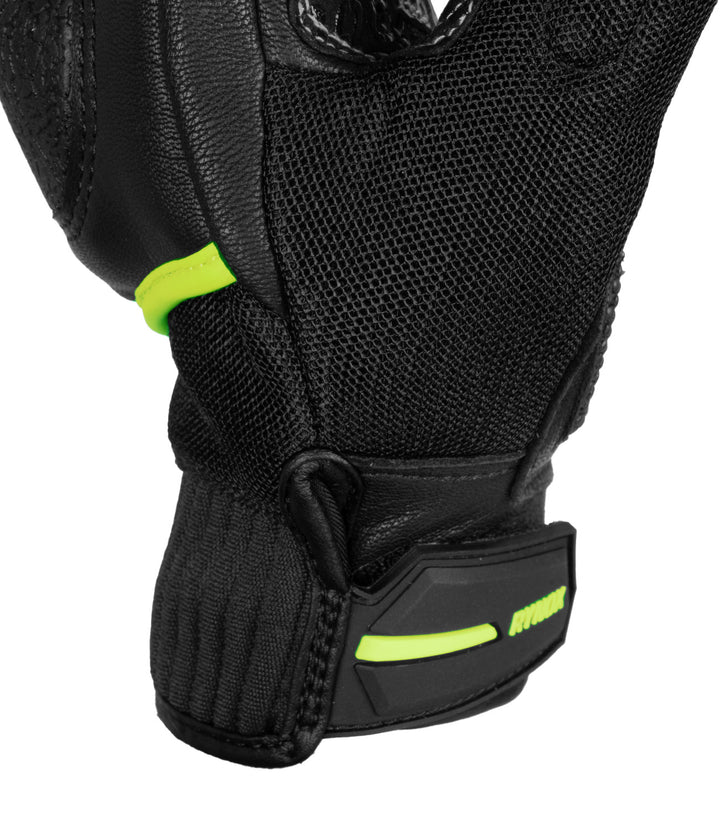 RYNOX TORNADO PRO 4 GLOVES - BLACK HI-VIZ GREEN
