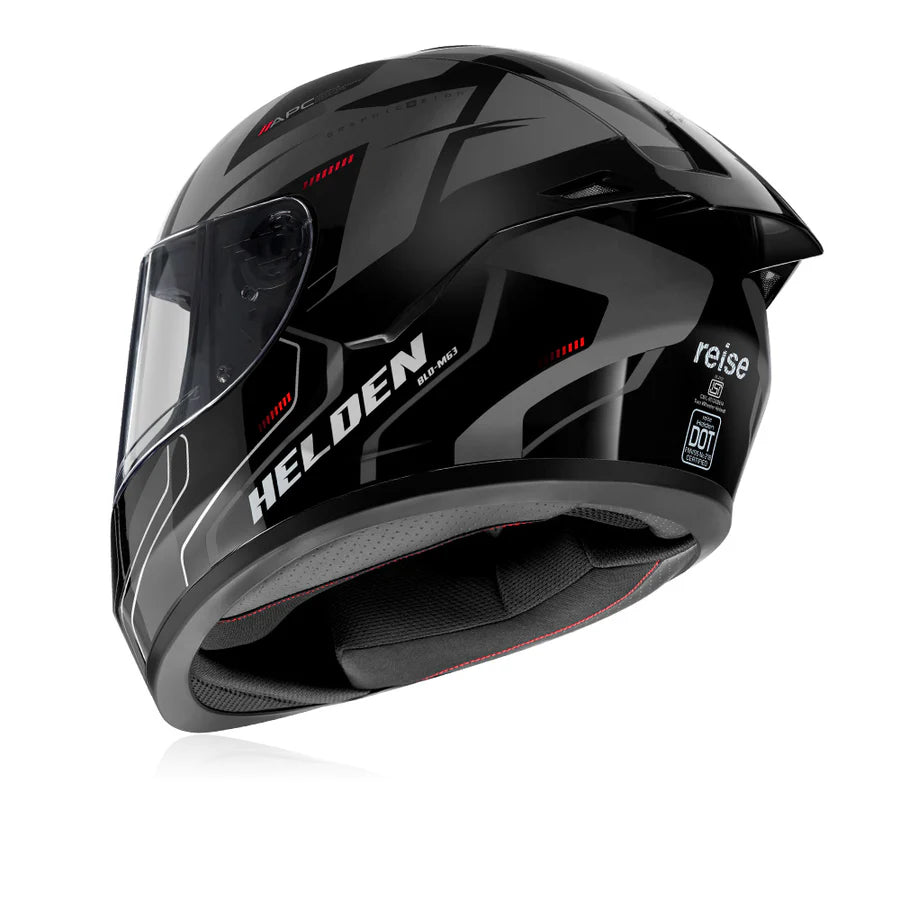 REISE HELDEN HELMET - GREY / BLACK GLOSS
