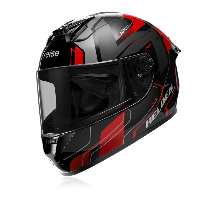 REISE HELDEN HELMET - RED / BLACK GLOSS