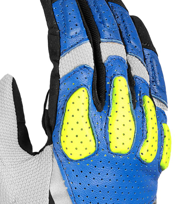 RYNOX RIDGE PRO OFFROAD GLOVES - BLUE HI-VIZ GREEN