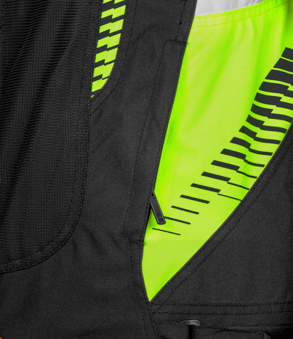 RYNOX TORNADO PRO 4 JACKET - CE CERTIFIED CLASS A - BLACK HI-VIZ GREEN
