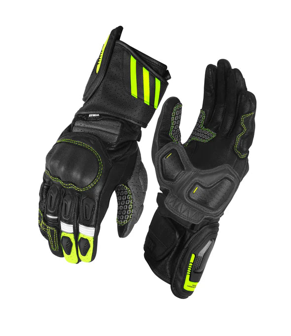 RYNOX STORM EVO 3 GLOVES - HI-VIZ GREEN BLACK