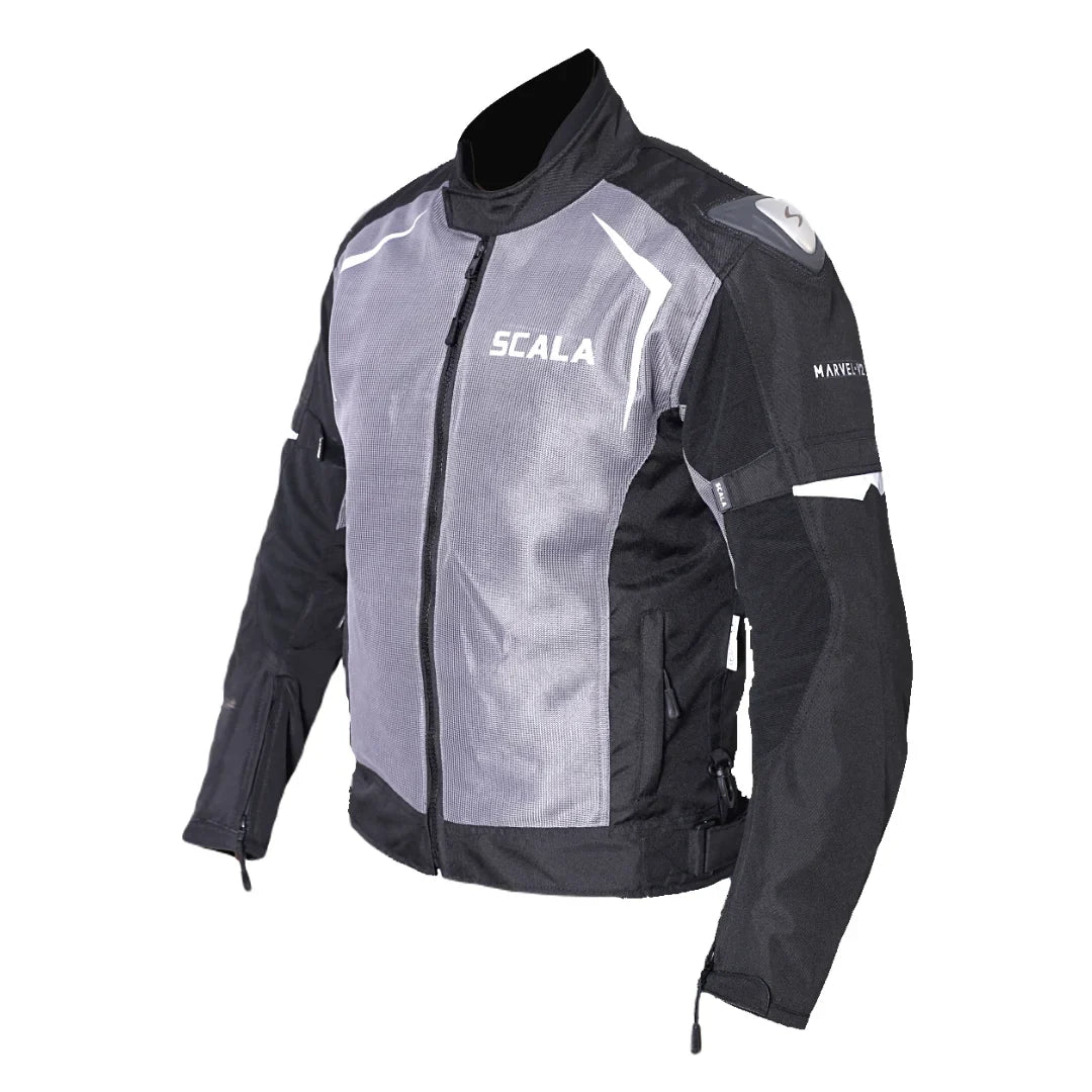 SCALA MARVEL V2 RIDING JACKET - BLACK AND GREY