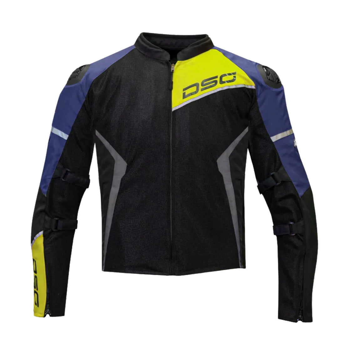 DSG RIDING JACKET APEX AIR - FLOW BLACK BLUE YELLOW FLUO