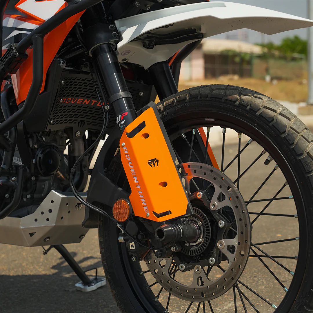 MOTO TORQUE FORK PROTECTORS METAL - ORANGE FOR KTM 390 ADVENTURE/ADVENTURE X