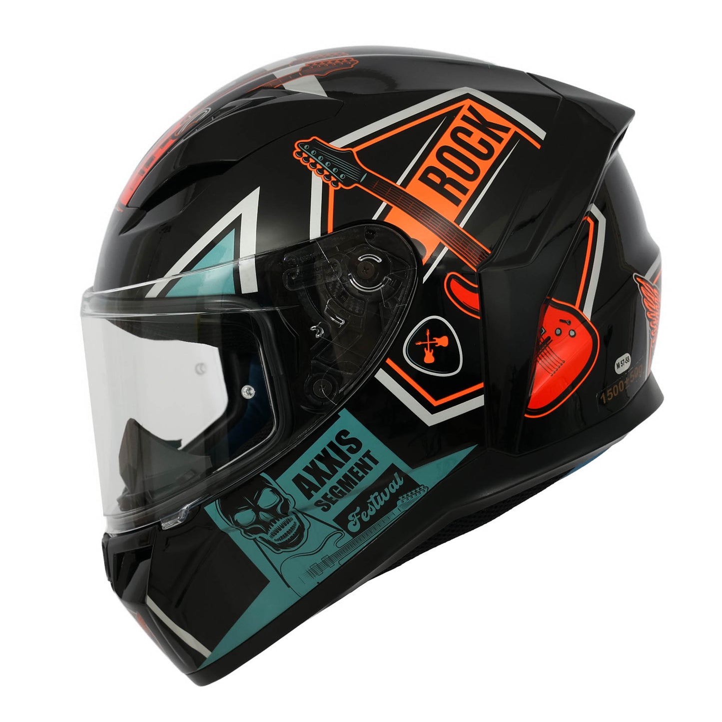 AXXIS FF117B SEGMENT ROCK STUDIO B4 HELMET - FLUOR GLOSS