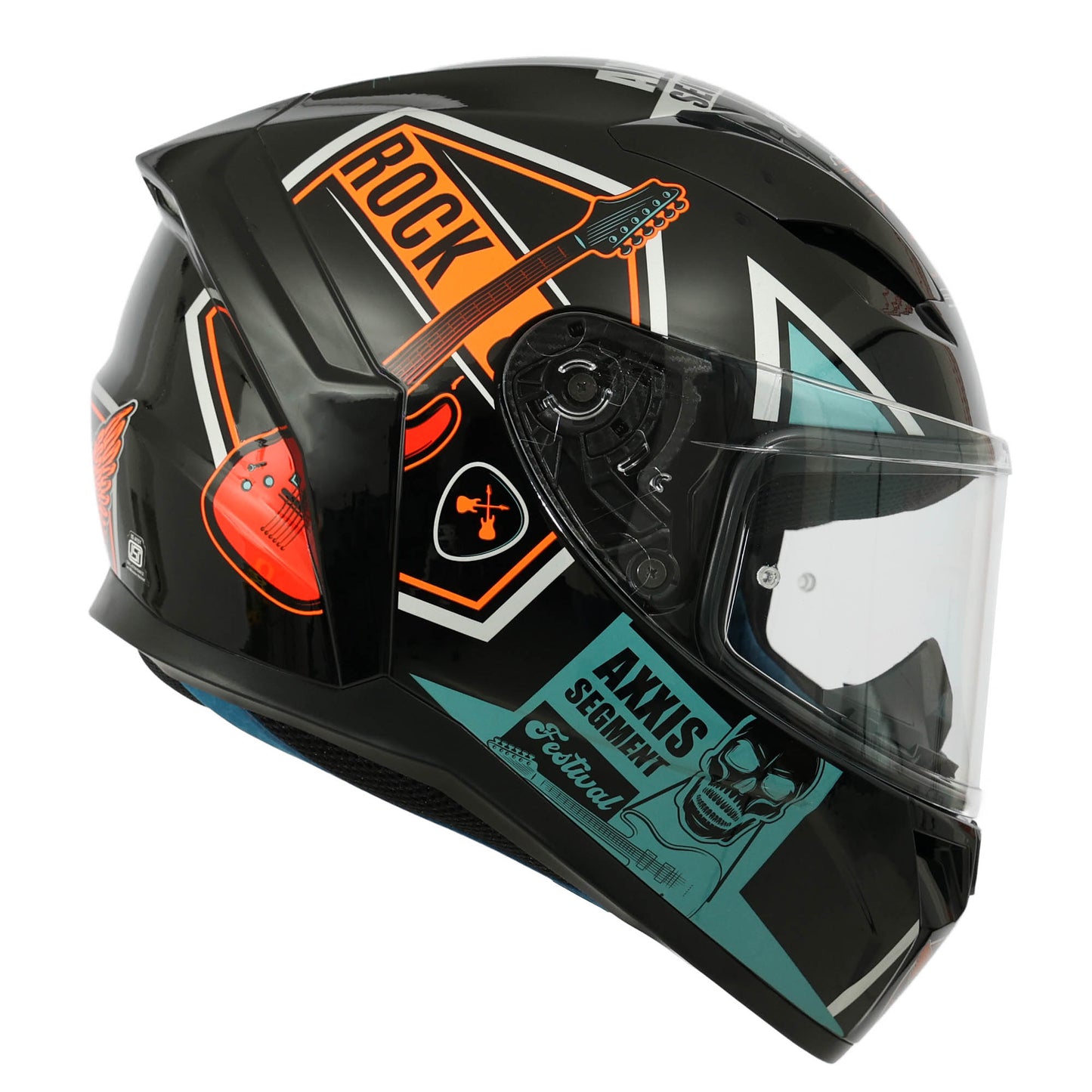 AXXIS FF117B SEGMENT ROCK STUDIO B4 HELMET - FLUOR GLOSS