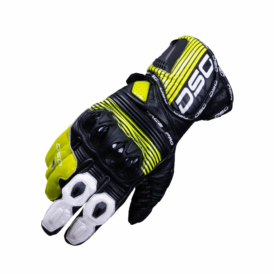 DSG RACE PRO V1 RIDING GLOVE - BLACK YELLOW FLUO WHITE