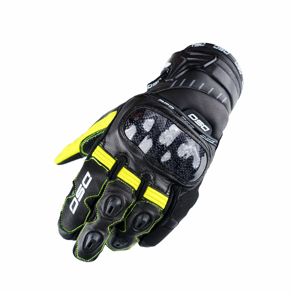 DSG CARBON X V1 RIDING GLOVE - BLACK YELLOW FLUO