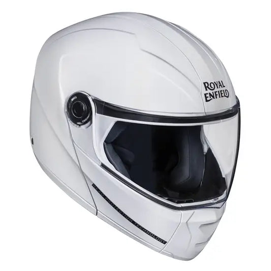 ROYAL ENFIELD MODULAR ADROIT HELMET WITH CLEAR VISOR - GLOSS WHITE