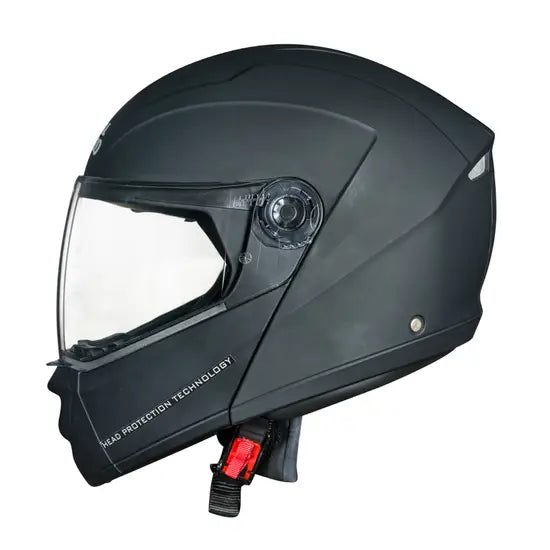 ROYAL ENFIELD MODULAR ADROIT HELMET WITH CLEAR VISOR - MATT BLACK