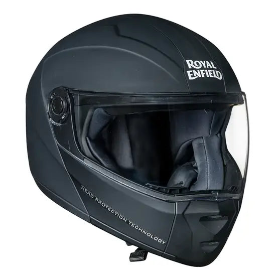 ROYAL ENFIELD MODULAR ADROIT HELMET WITH CLEAR VISOR - MATT BLACK