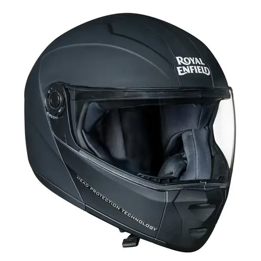 ROYAL ENFIELD MODULAR ADROIT HELMET WITH CLEAR VISOR - MATT BLACK