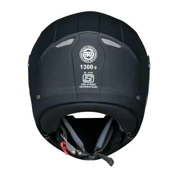 ROYAL ENFIELD MODULAR ADROIT HELMET WITH CLEAR VISOR - MATT BLACK