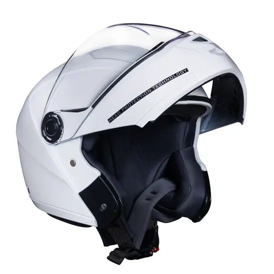 ROYAL ENFIELD MODULAR ADROIT HELMET WITH CLEAR VISOR - GLOSS WHITE