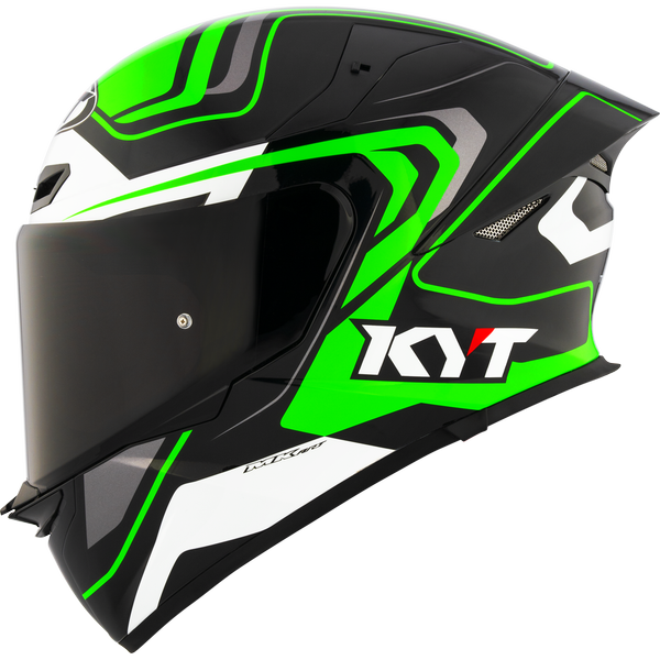 KYT TT REVO HELMET - OVERTECH BLACK GREEN