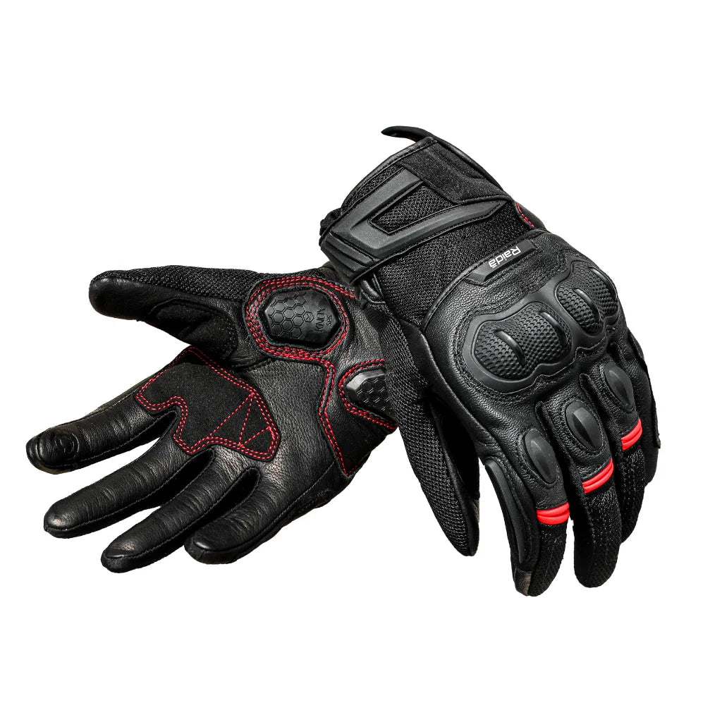 RAIDA AIRWAVE MOTORCYCLE GLOVES | RED
