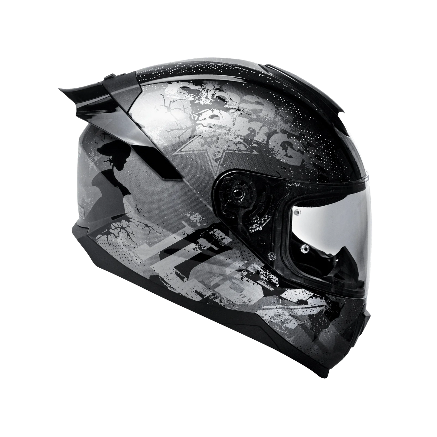LS2 FF352 FLASH BLACK SLIVER FORCE
