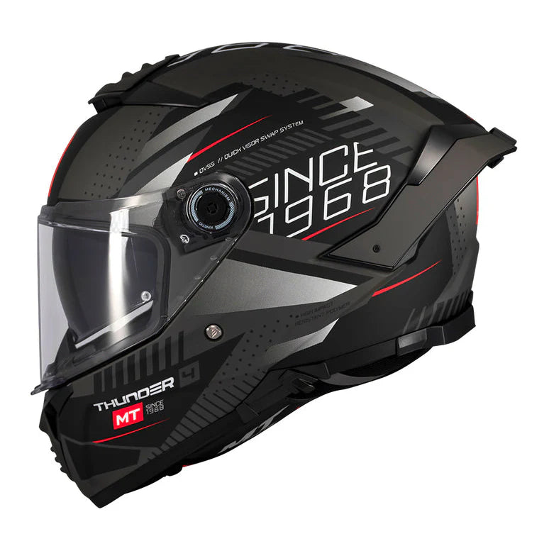 MT THUNDER 4 SV LUMINENCE D1 SOLID HELMET -  GLOSS BLACK