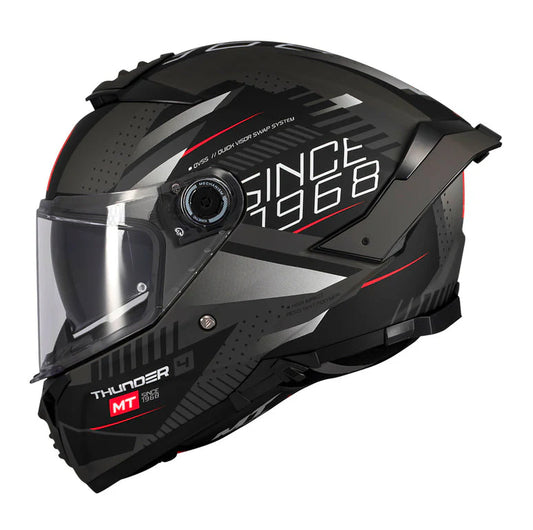 MT THUNDER 4 SV LUMINENCE D1 SOLID HELMET -  GLOSS BLACK