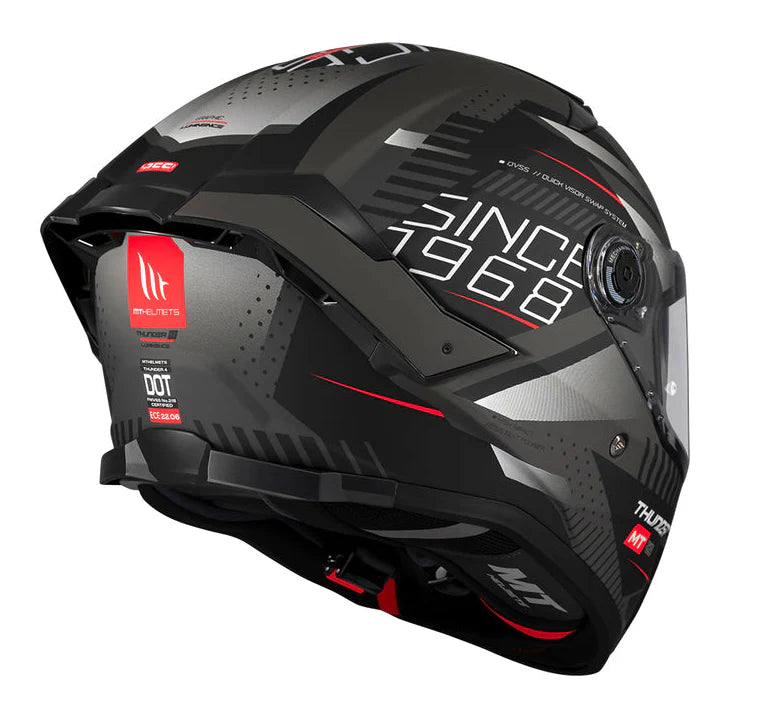 MT THUNDER 4 SV LUMINENCE D1 SOLID HELMET -  GLOSS BLACK