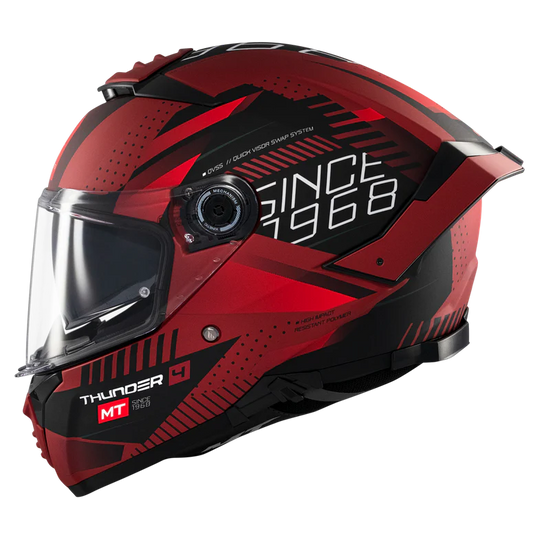 MT THUNDER 4 SV LUMINENCE D5 GLOSS HELMET - RED BLACK